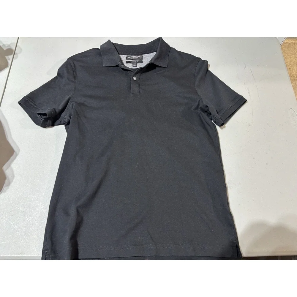 Banana Republic Polo Shirt Adult Medium Black Casual‎ Golf Rugby Outdoor Men